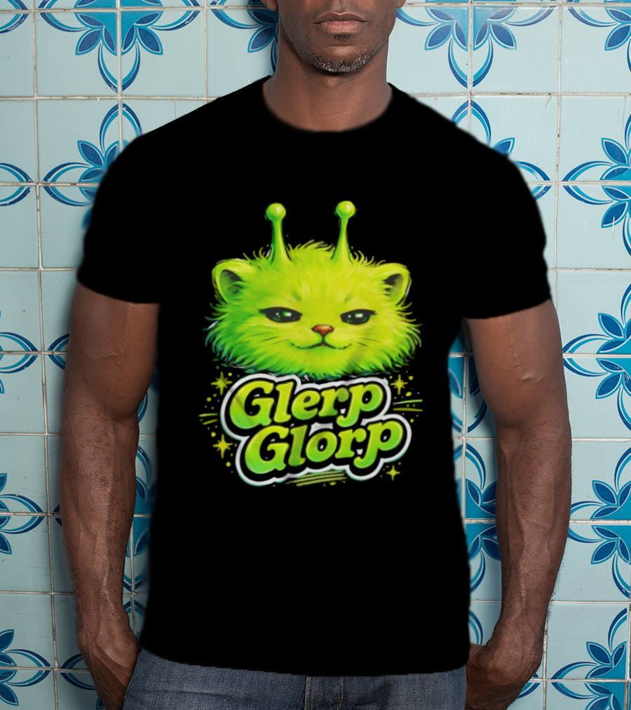Glerp Glorp Alien Cat Fantasy Creature T-Shirt