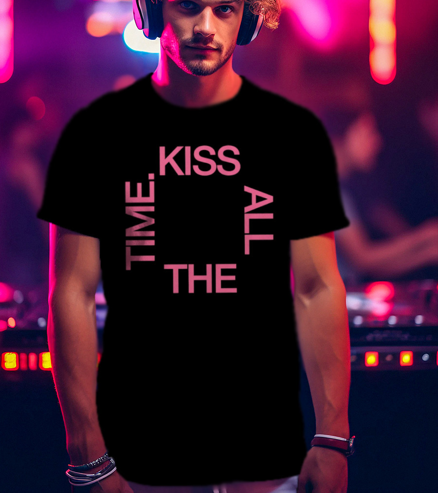 Kiss All The Time Text Circle T-Shirt