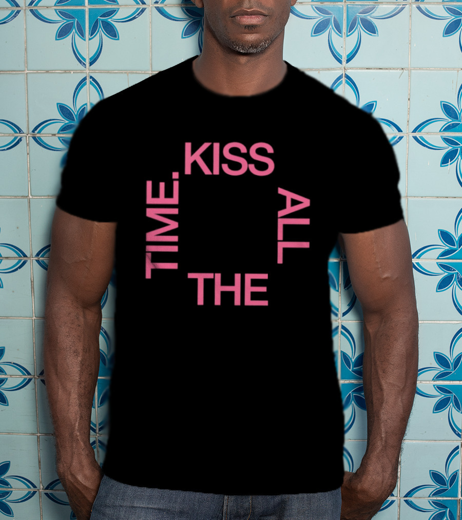 Kiss All The Time Text Circle T-Shirt