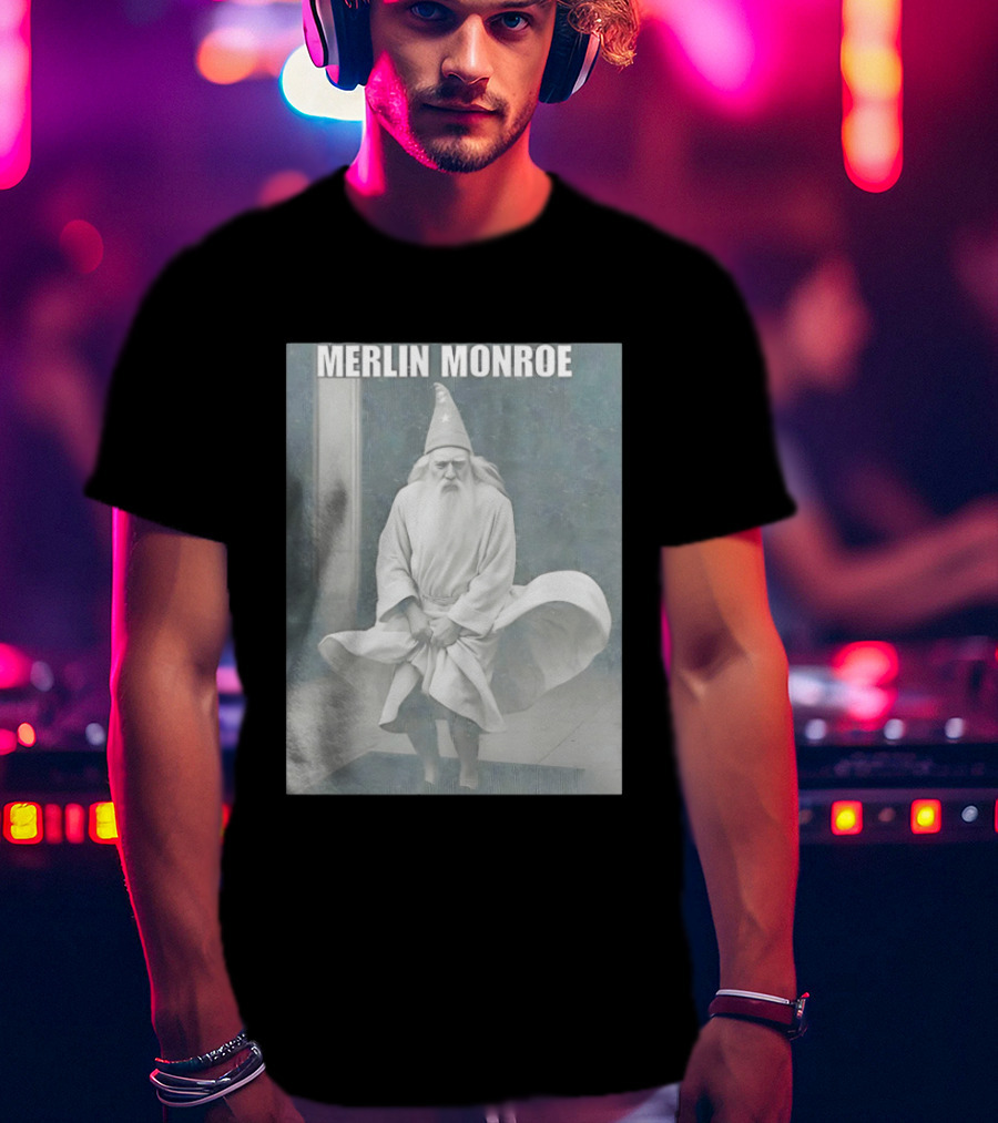 Merlin Monroe Gandalf Parody Seven Year Itch Wizard Wizardry T-Shirt