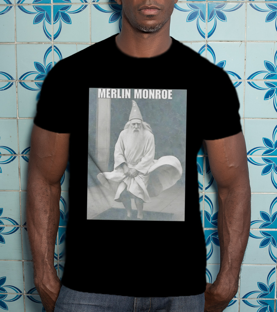 Merlin Monroe Gandalf Parody Seven Year Itch Wizard Wizardry T-Shirt
