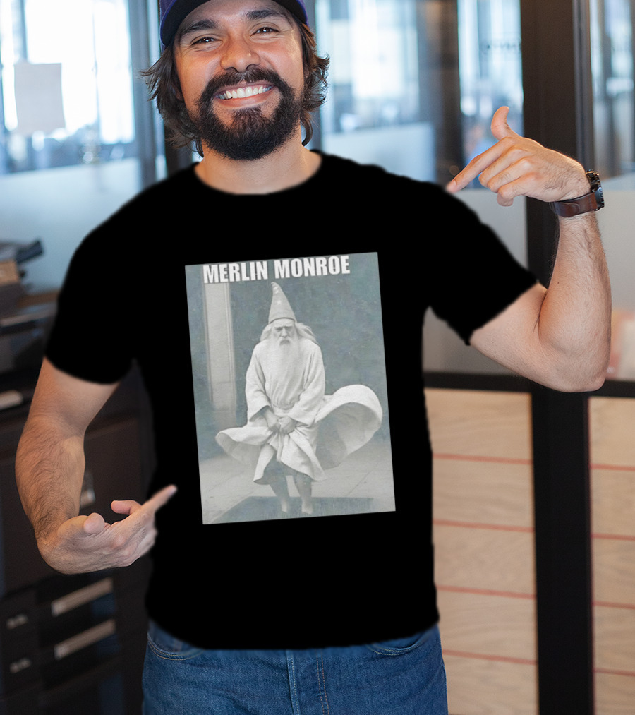 Merlin Monroe Gandalf Parody Seven Year Itch Wizard Wizardry T-Shirt
