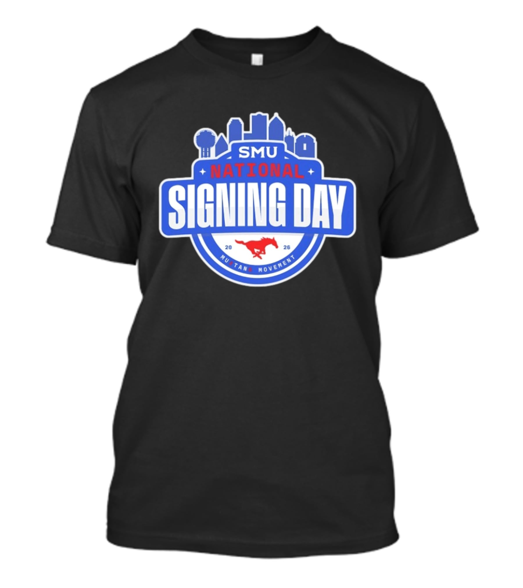SMU Mustangs National Signing Day Mustang Movement 2026 Skyline T-Shirt