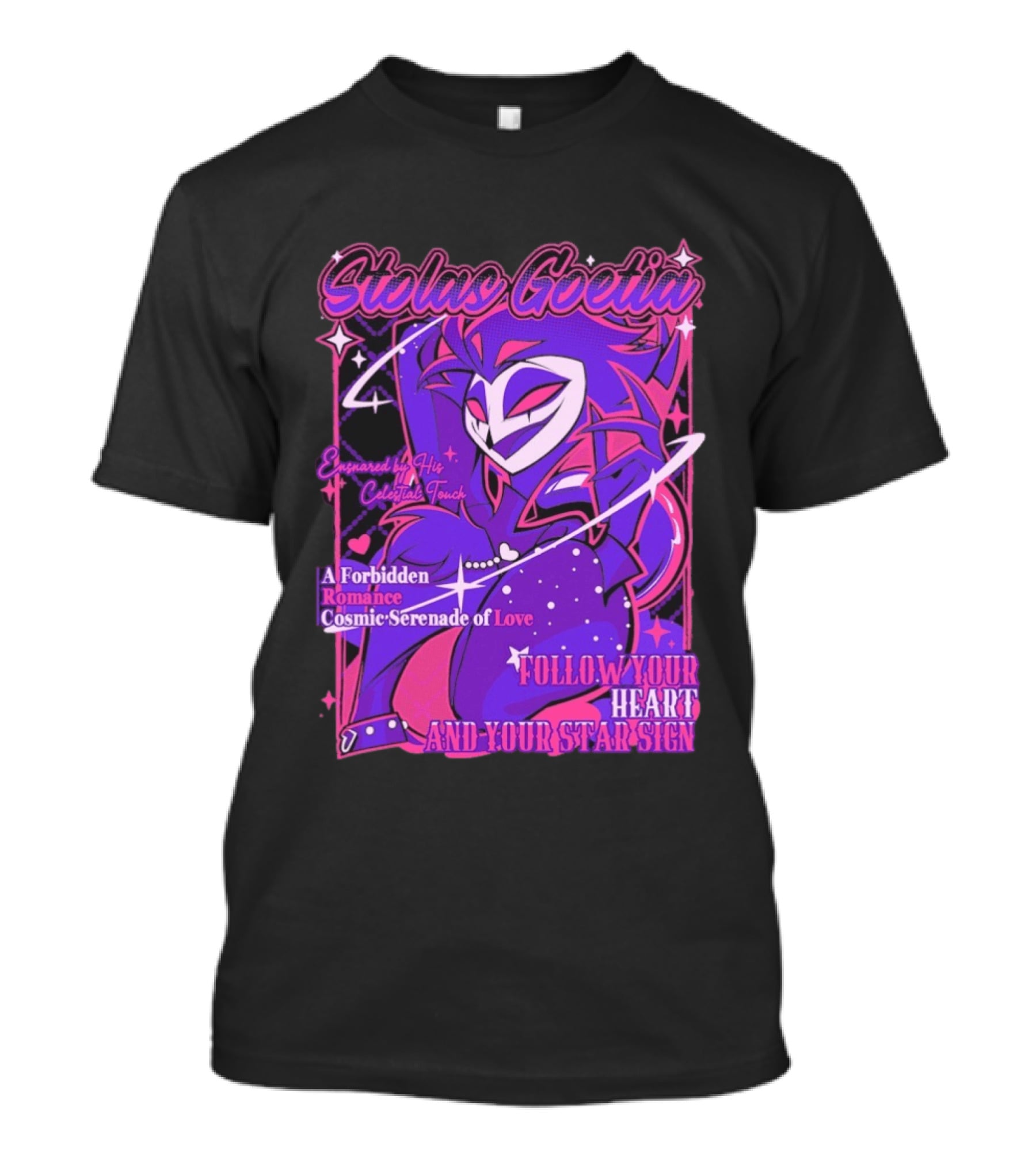 Stolas Goetia Cosmic Serenade A Forbidden Romance Follow Your Heart Star Sign T-Shirt