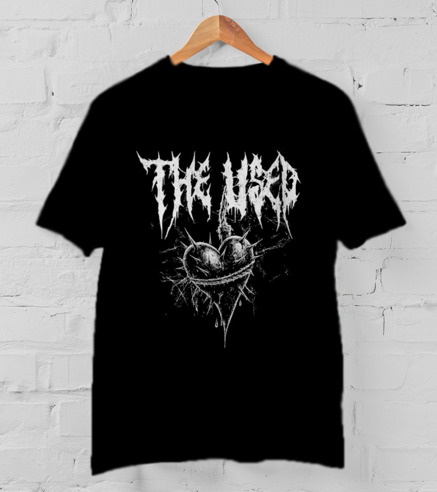 The Used Valentine 2026 Exclusive Spiked Heart Distressed Band T-Shirt