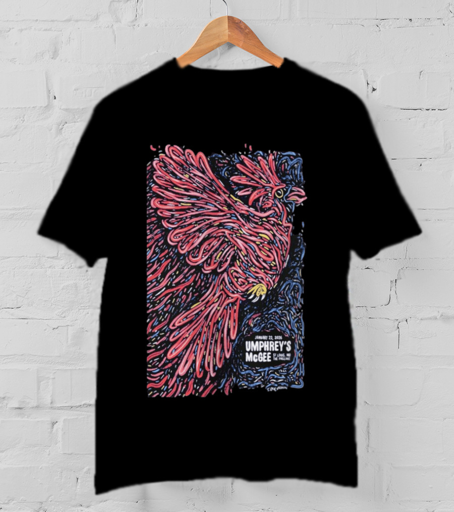 Umphrey's McGee January 22 2026 St. Louis The Pageant Psychedelic Bird T-Shirt