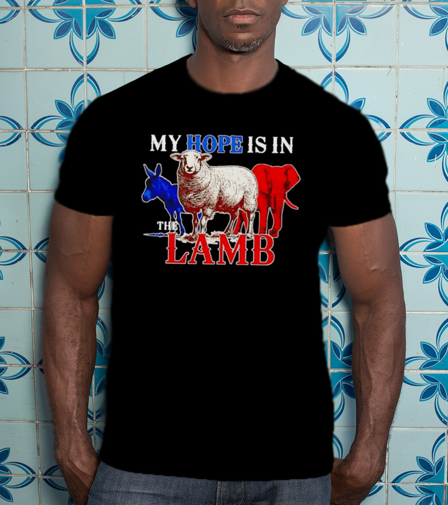 My Hope Is In The Lamb Red White Blue Animal T-Shirt