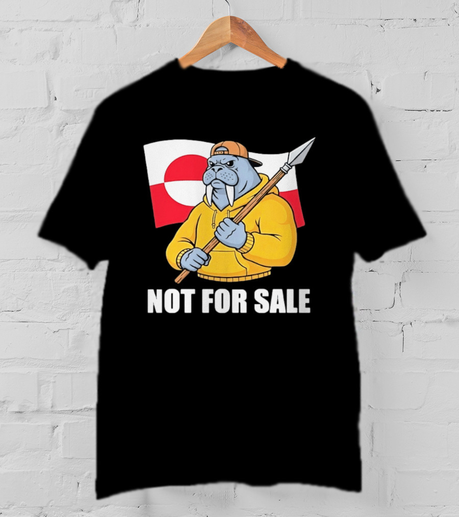 Walrus Holding Spear Greenland Flag Not For Sale T-Shirt