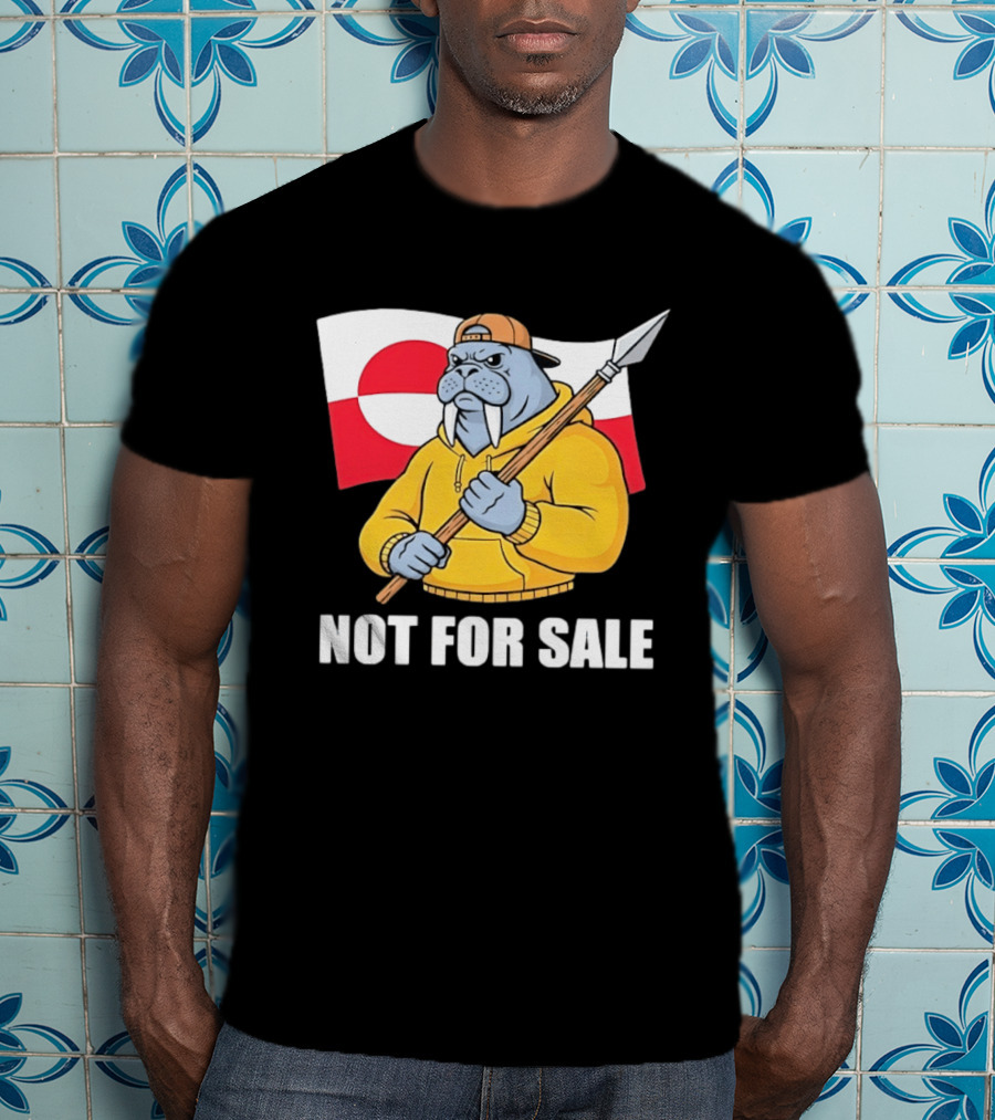 Walrus Holding Spear Greenland Flag Not For Sale T-Shirt