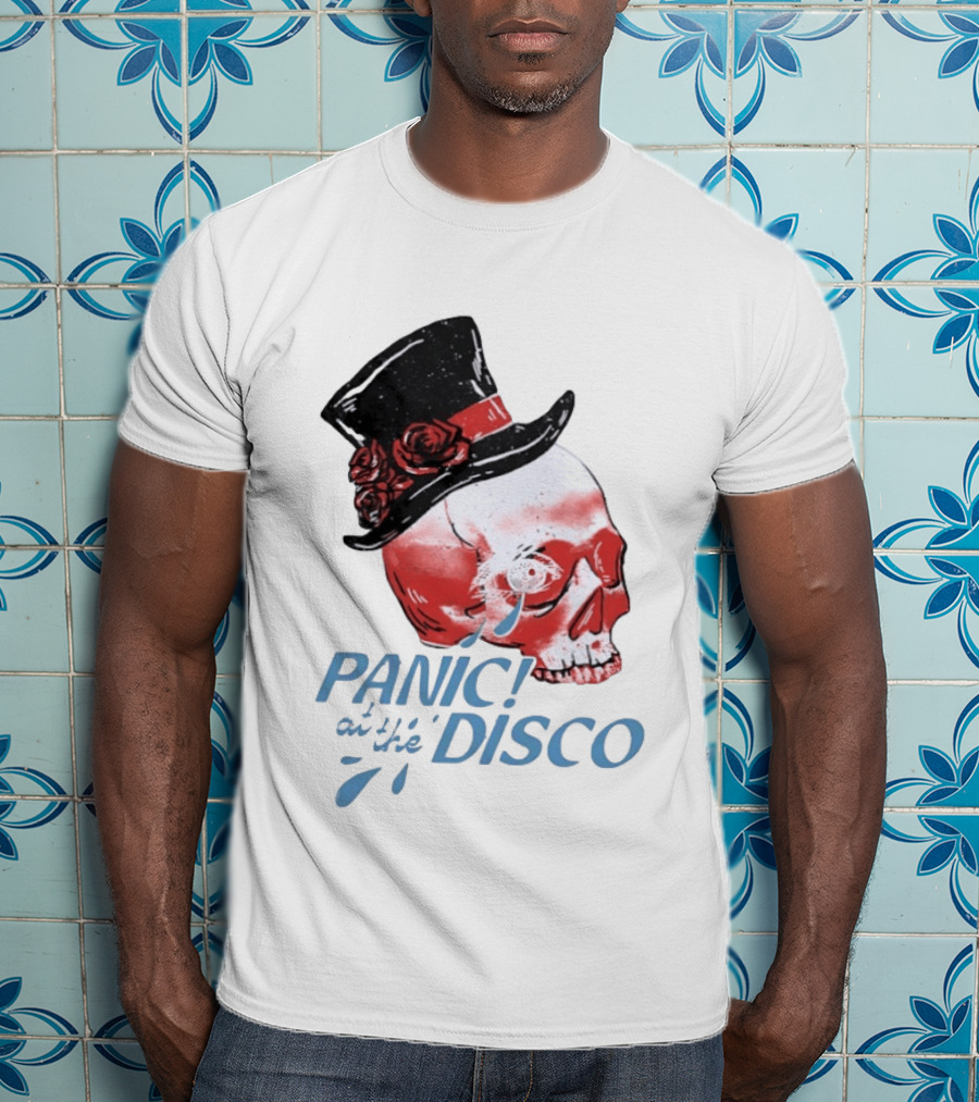 Panic At The Disco Skull Top Hat Roses T-Shirt