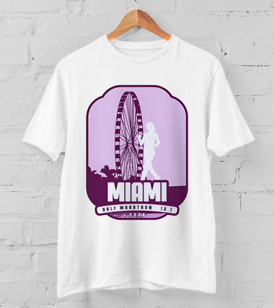 MIAMI Half Marathon 13.1 February 2 2025 Ferris Wheel T-Shirt