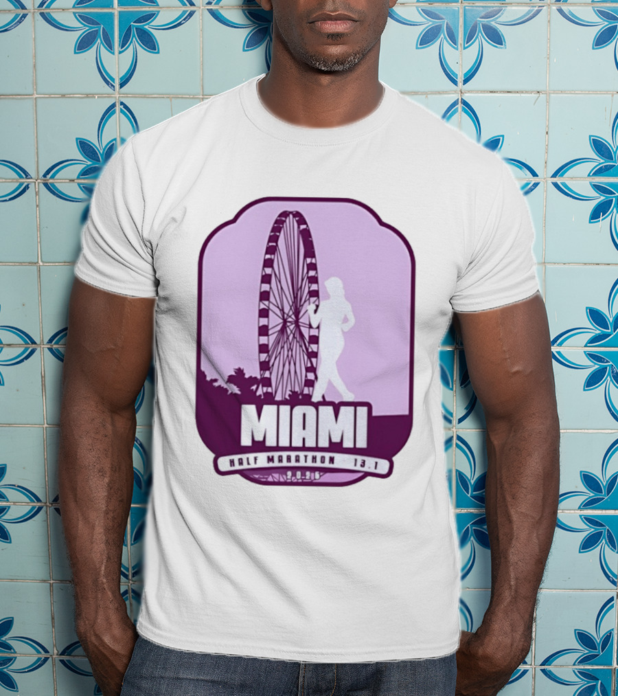 MIAMI Half Marathon 13.1 February 2 2025 Ferris Wheel T-Shirt