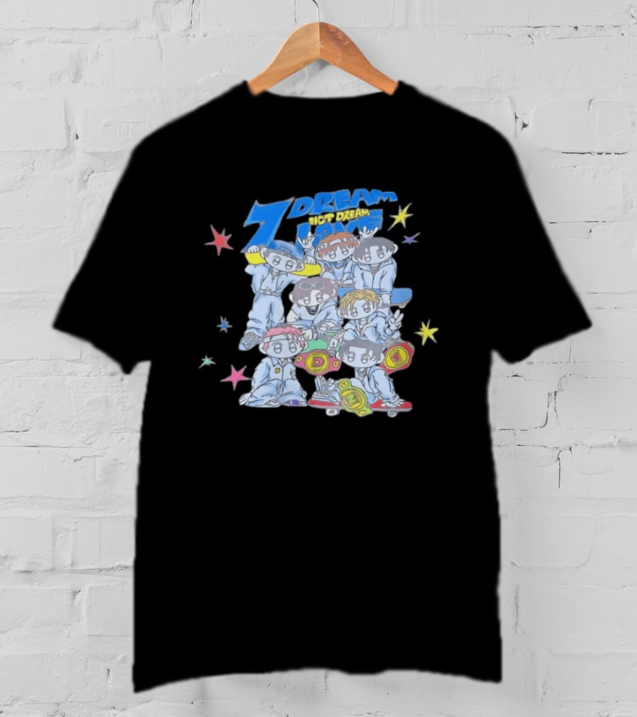 7 Dream NCT Dream Time Riders Ver With Cartoon Characters And Stars T-Shirt