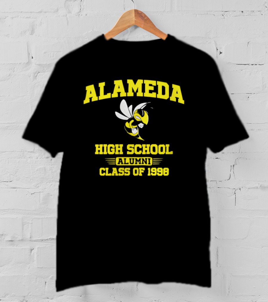 Alameda High School Alumni Class Of 1998 Hornet Yellow And White T-Shirt