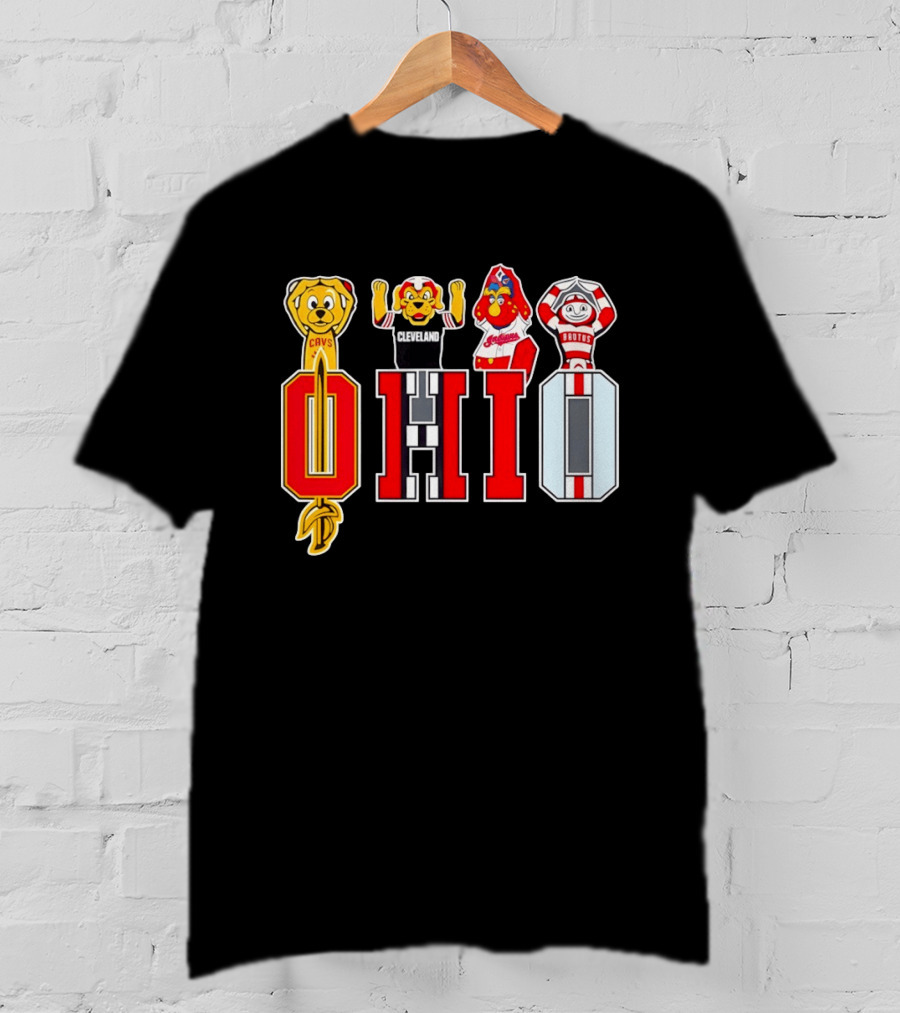 Ohio Sports Teams Cavaliers Browns Buckeyes Cardinals Logos T-Shirt