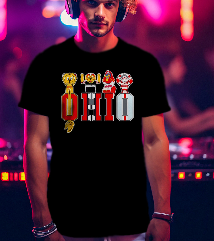 Ohio Sports Teams Cavaliers Browns Buckeyes Cardinals Logos T-Shirt