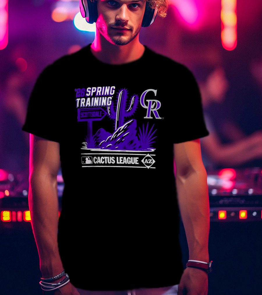 Colorado Rockies CR MLB 2026 Cactus League Spring Training Desert Scene T-Shirt