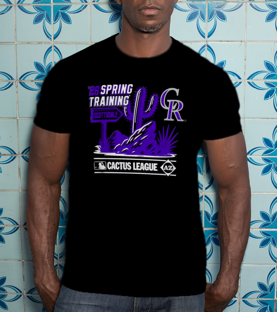Colorado Rockies CR MLB 2026 Cactus League Spring Training Desert Scene T-Shirt