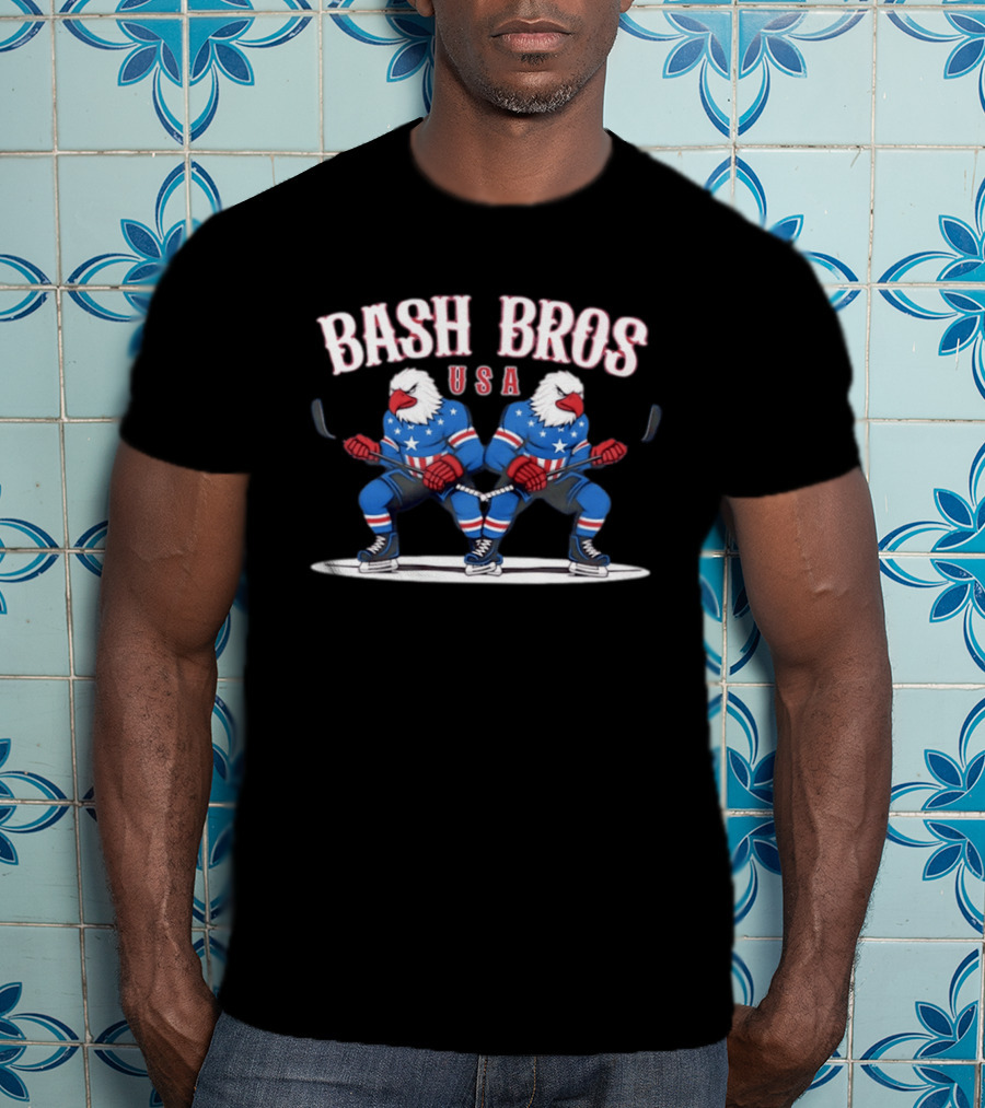 Bash Bros USA Double American Eagles Hockey T-Shirt