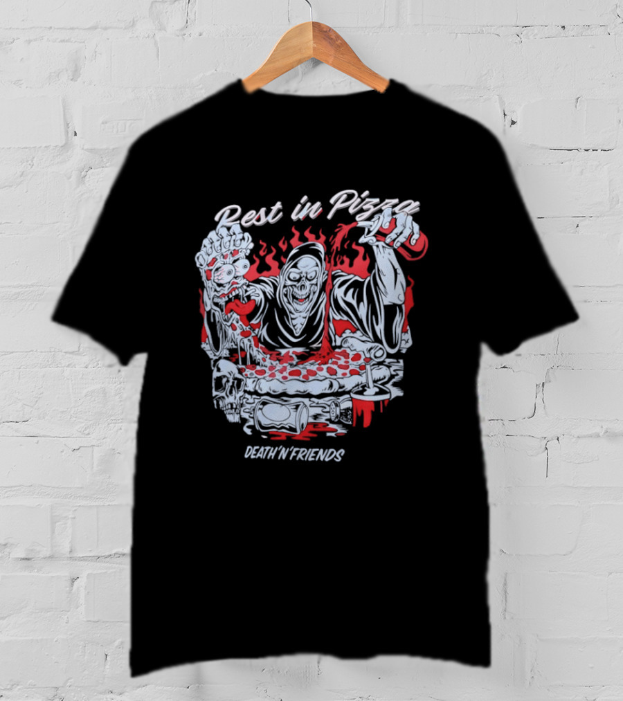 Rest In Pizza Death N Friends Pizza Party Fun T-Shirt