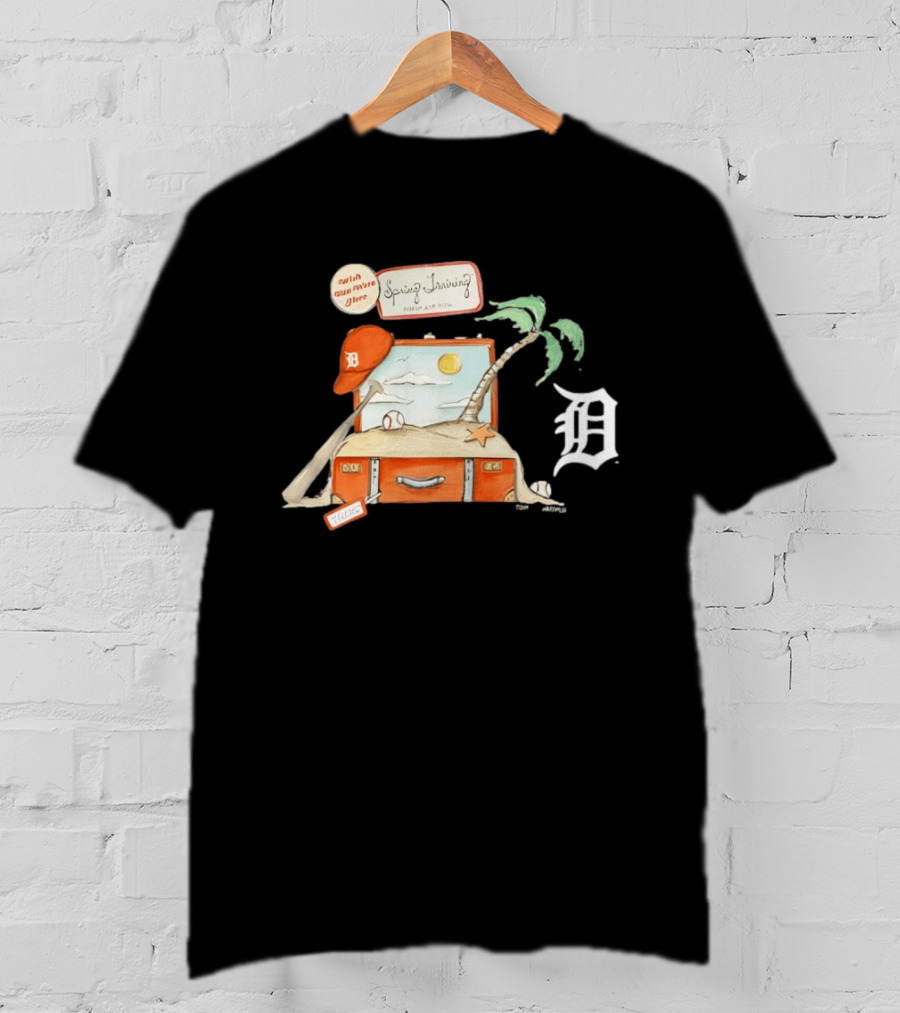 Detroit Tigers Tiny Turnip 2026 Spring Training Palm Tree Baseball Vintage Suitcase T-Shirt