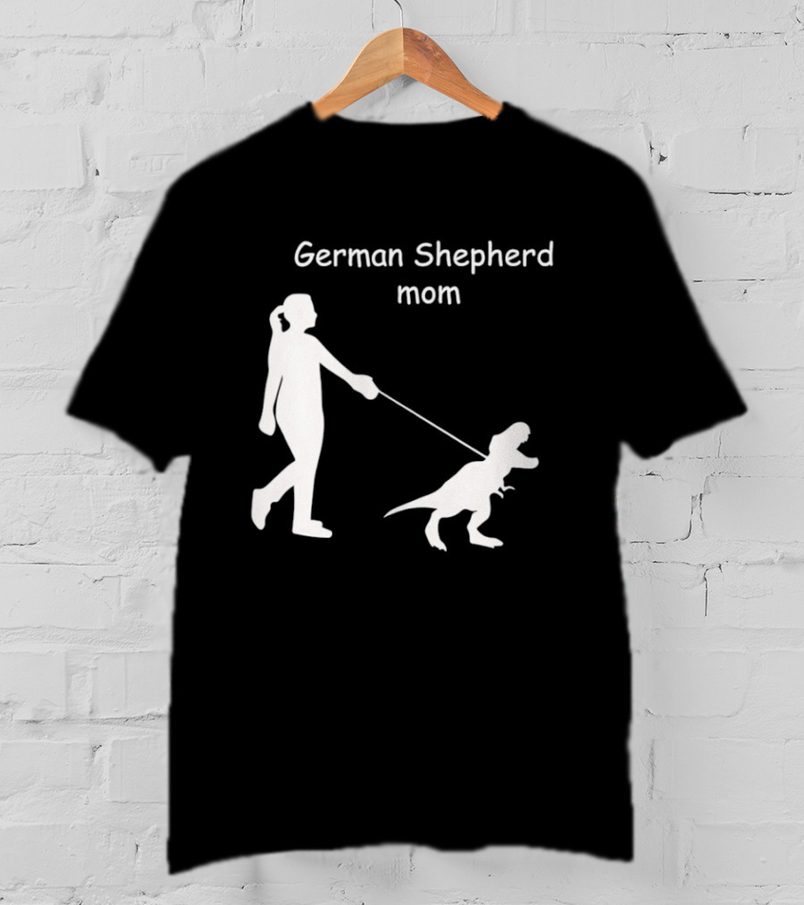 German Shepherd Mom Dinosaur Walking T-Shirt