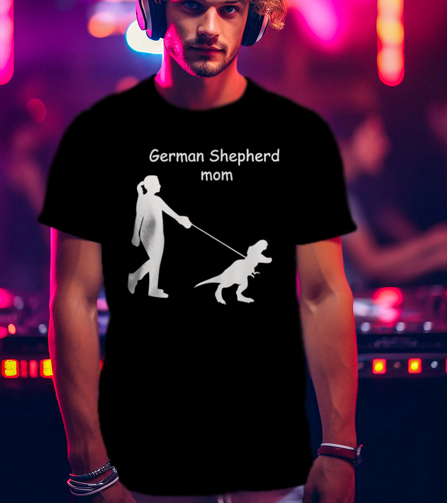 German Shepherd Mom Dinosaur Walking T-Shirt
