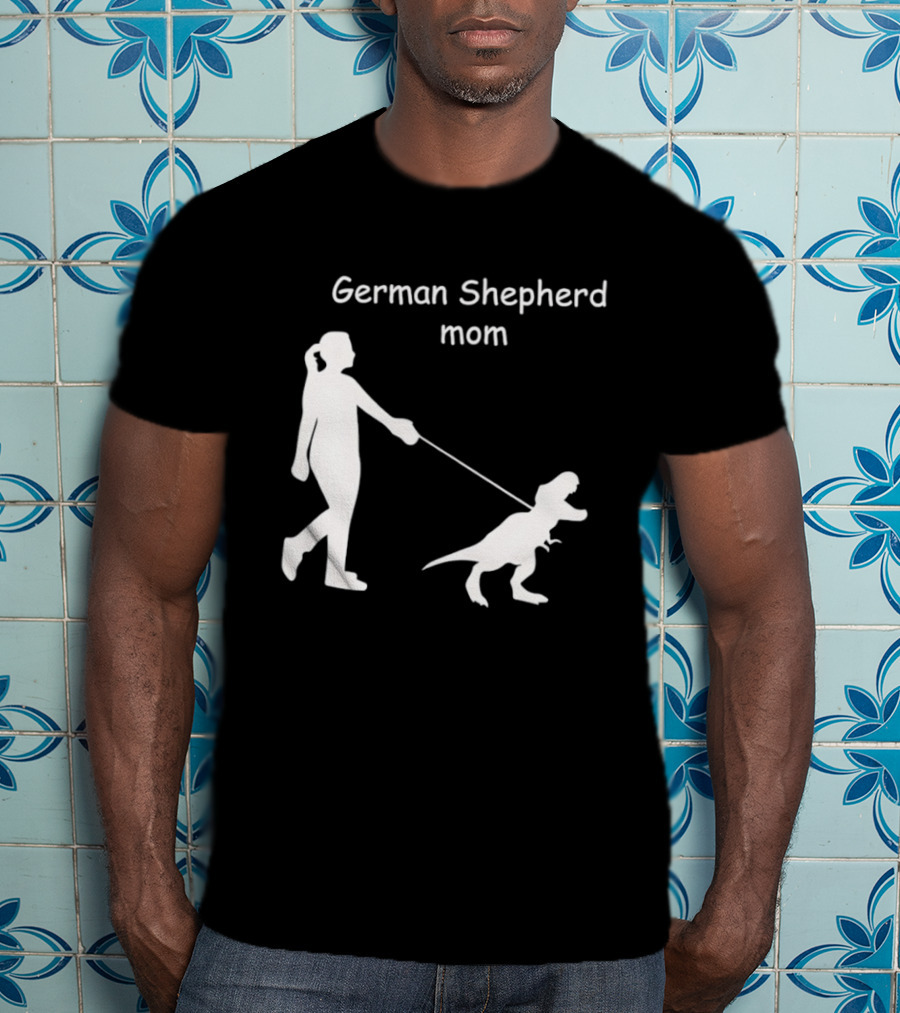 German Shepherd Mom Dinosaur Walking T-Shirt