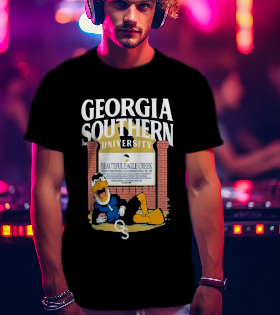 Georgia Southern University Beautiful Eagle Creek Mascot Relaxing Brick Sign T-Shirt