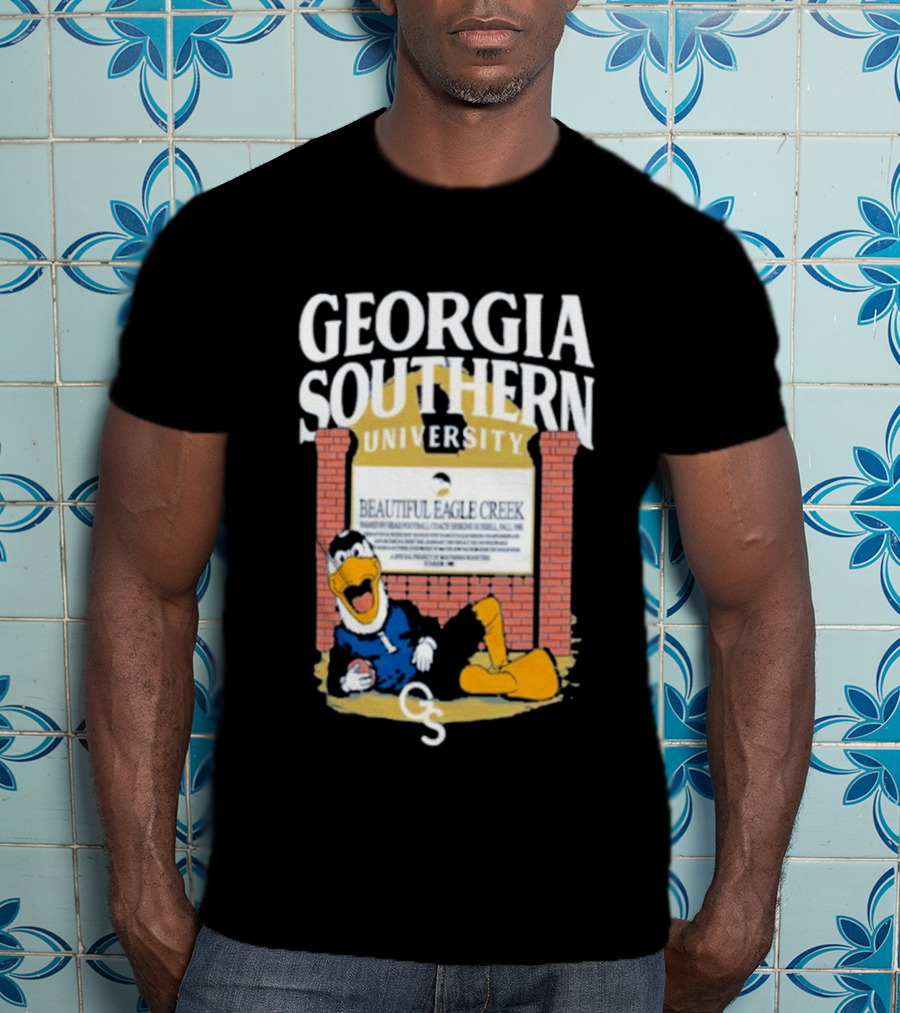 Georgia Southern University Beautiful Eagle Creek Mascot Relaxing Brick Sign T-Shirt