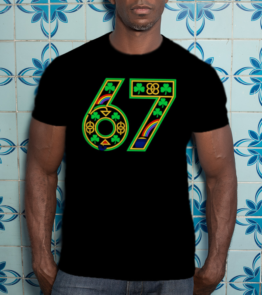 Celtic 67 Shamrock Irish Clover St Patrick's Day Rainbow T-Shirt
