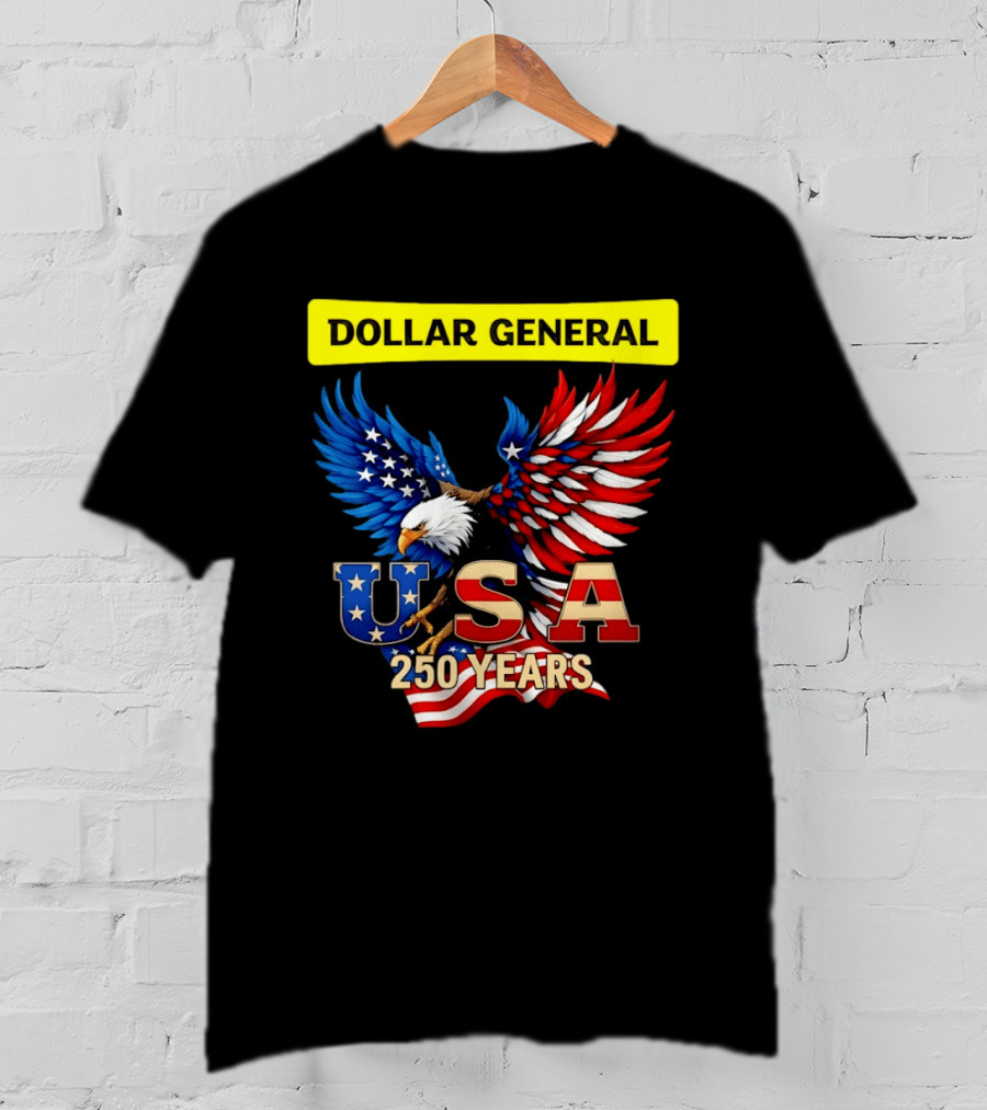 Dollar General Eagle USA 250 Years Of America Flag T-Shirt