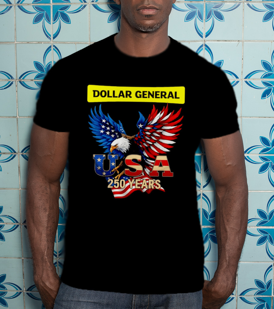 Dollar General Eagle USA 250 Years Of America Flag T-Shirt