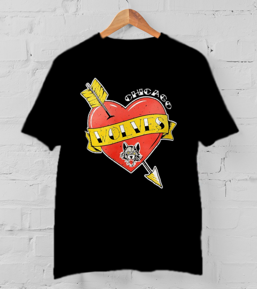 Chicago Wolves Heart Arrow Banner T-Shirt