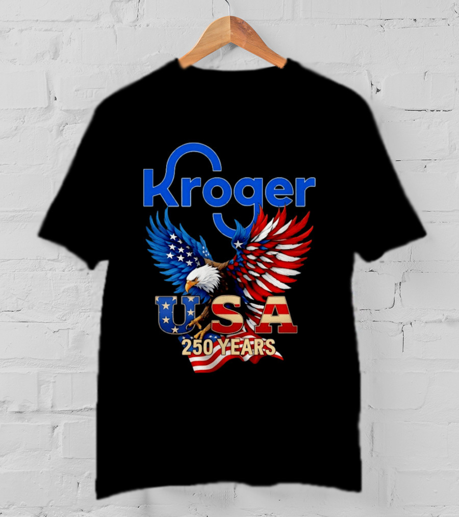 Kroger Eagle USA 250 Years American Flag T-Shirt
