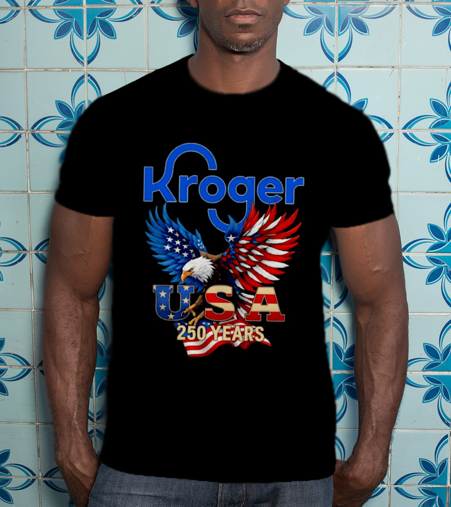 Kroger Eagle USA 250 Years American Flag T-Shirt