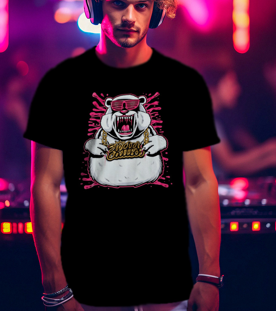 Electric Callboy Band Polar Bear Bling Sunglasses And Gold Chain T-Shirt