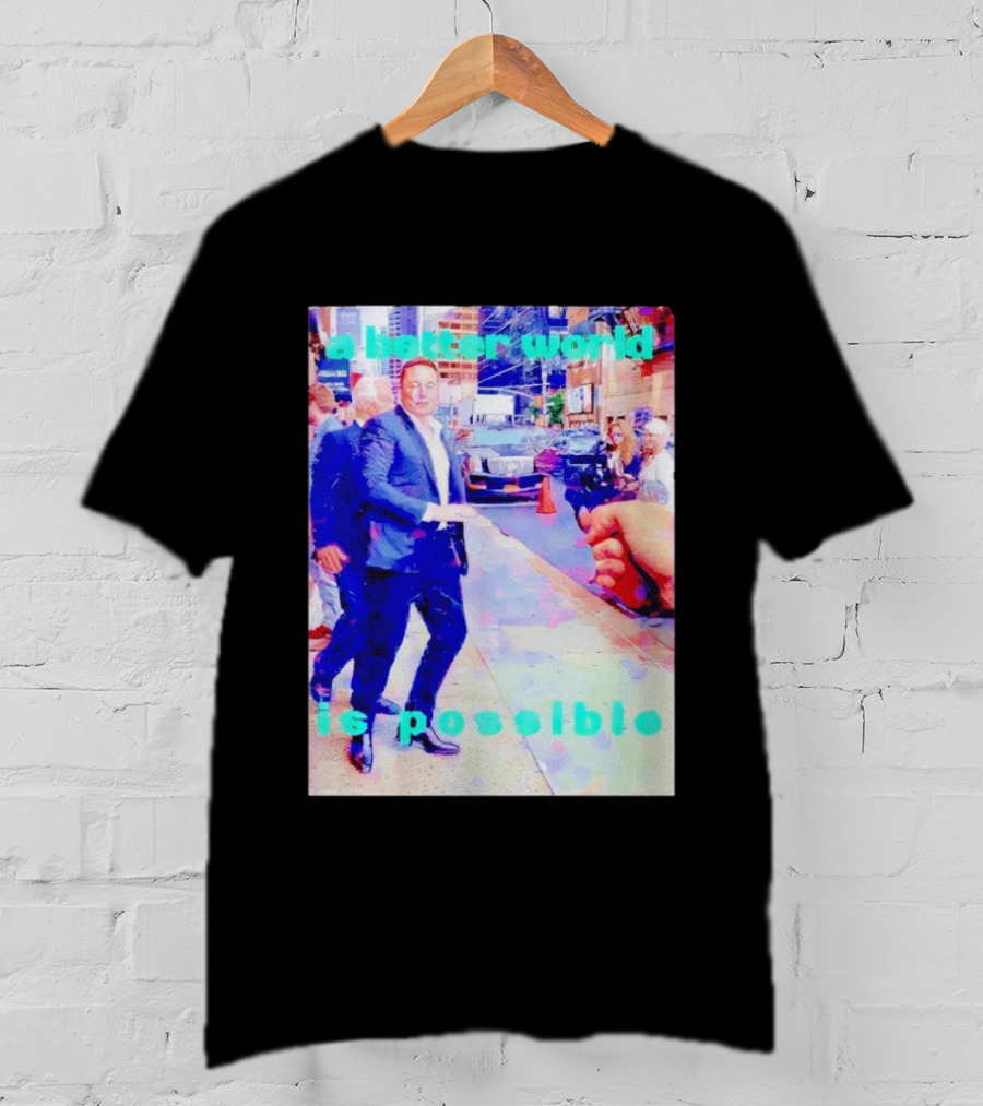 Elon Musk A Better World Is Possible Urban Street Scene T-Shirt