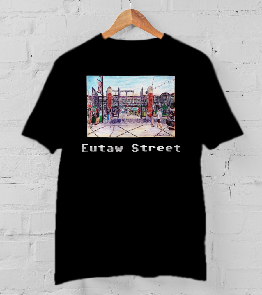 Eutaw Street Camden Yards Baseball Stadium Entrance Scene T-Shirt
