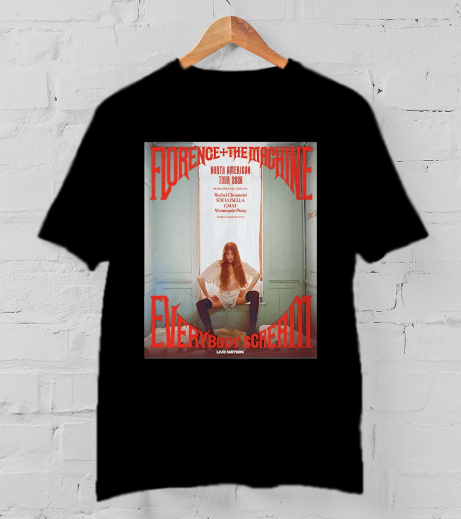 Florence Welch And The Machine North American Tour 2026 Everybody Scream Live Nation Special Guests T-Shirt