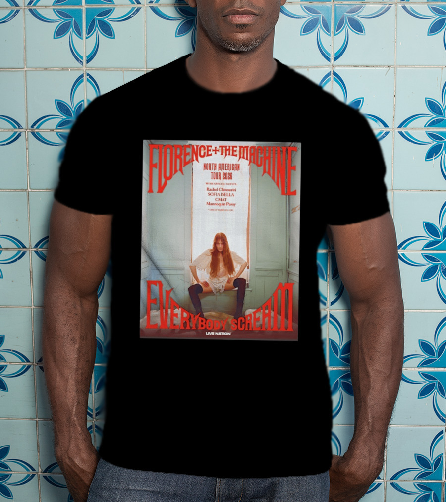 Florence Welch And The Machine North American Tour 2026 Everybody Scream Live Nation Special Guests T-Shirt