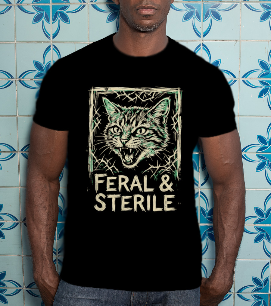 Feral And Sterile Cat Advocate Wild Feline Grunge T-Shirt
