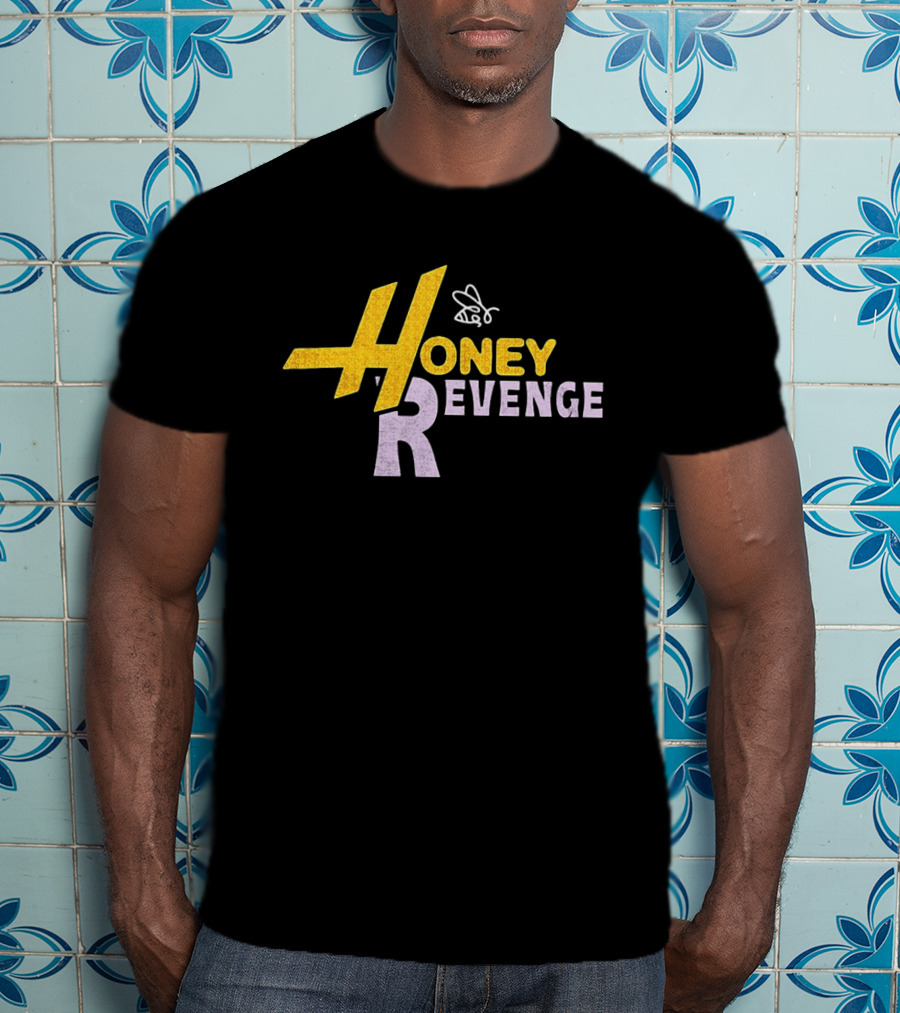 Honey Revenge Bee Icon Bold Letter R T-Shirt