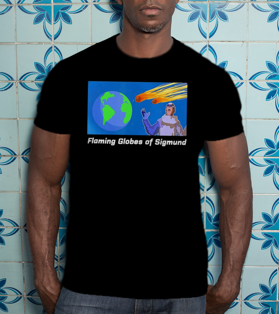 ALF Show Flaming Globes Of Sigmund Meteor Earth Comic Scene T-Shirt