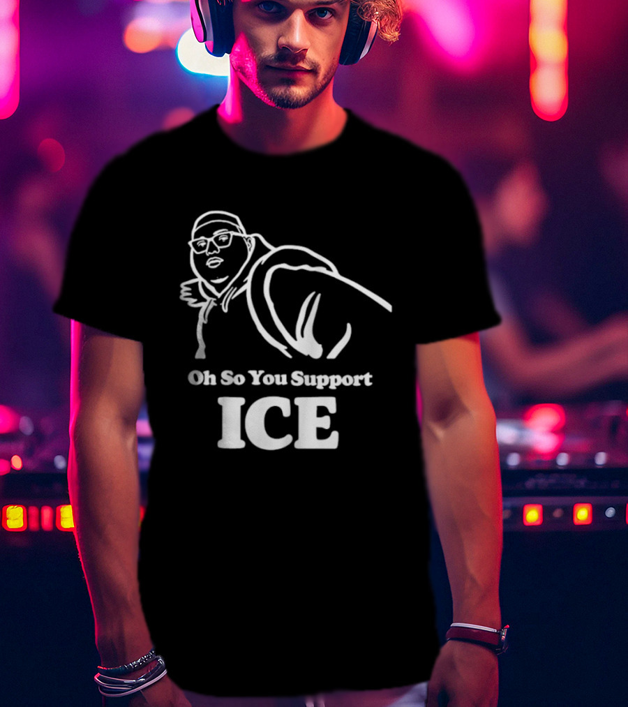 Illinois Punching Nazis Kid Oh So You Support ICE Bold Stencil T-Shirt