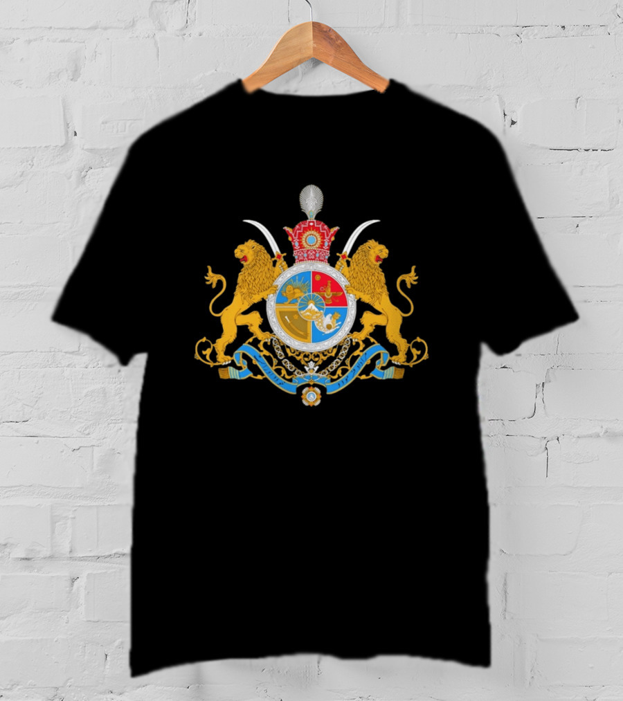 Imperial Lion And Crown Emblem Of Iran Dual Sword Legacy T-Shirt
