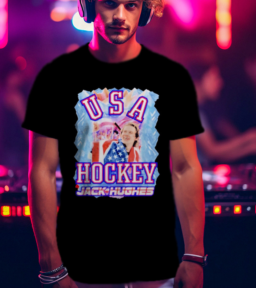 Jack Hughes USA Hockey Celebration 2026 T-Shirt