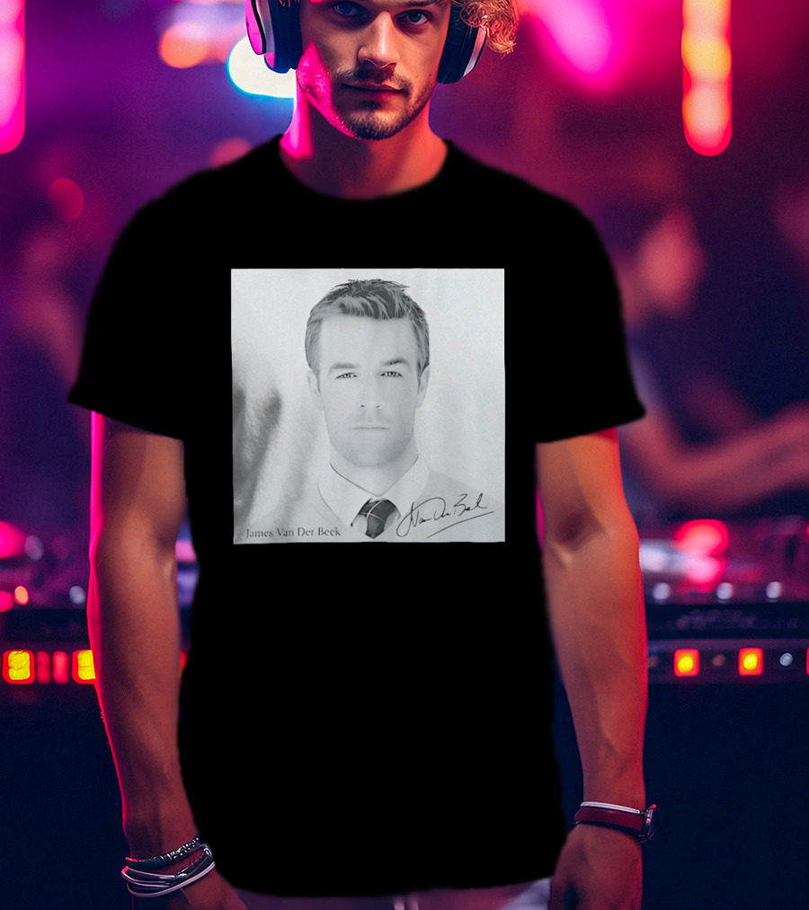 James Van Der Beek Autographed Memorial Photo T-Shirt