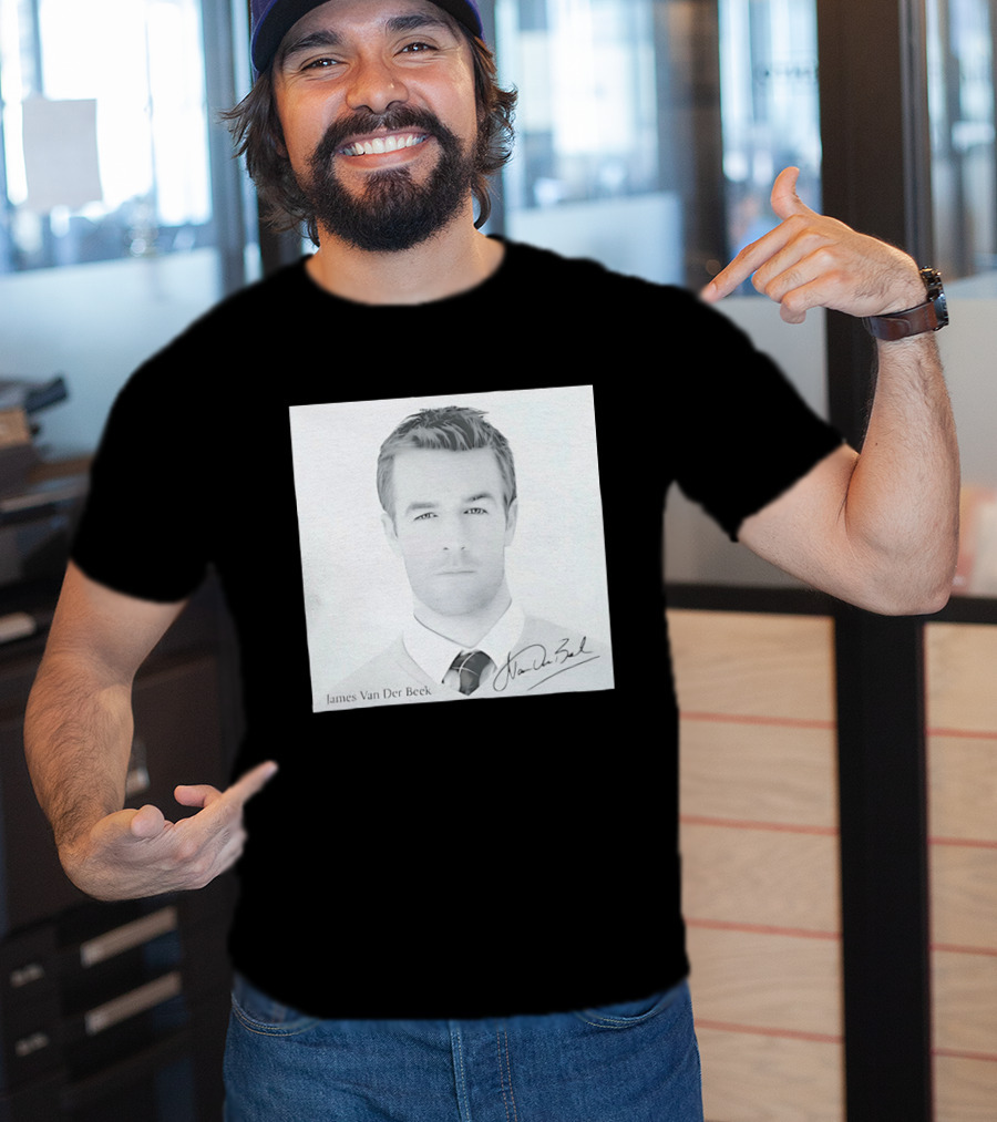 James Van Der Beek Autographed Memorial Photo T-Shirt