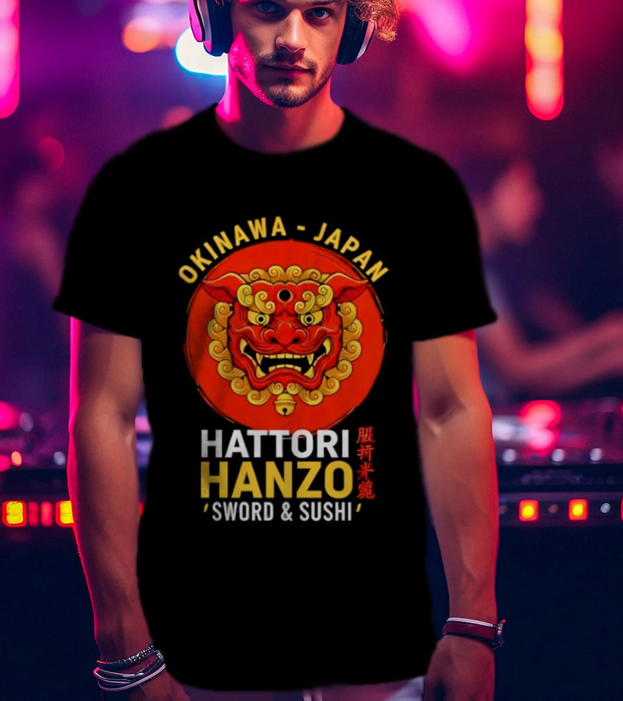 Okinawa Japan Hattori Hanzo Sword And Sushi T-Shirt